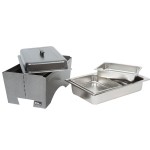 Sterno Silver Vein Fold Away Chafer with Lid and 2 Half Size Pans