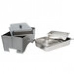 Sterno Silver Vein Fold Away Chafer with Lid and 2 Half Size Pans