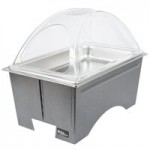 Sterno Silver Vein Fold Away Chafer with Lid and 2 Half Size Pans