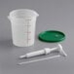Choice Condiment Pump Kit with 1 oz. Pump and 4 Qt. Round Translucent Container with Green Lid
