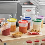 Choice Condiment Pump Kit with 1 oz. Pump and 4 Qt. Round Translucent Container with Green Lid