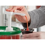 Choice Condiment Pump Kit with 1 oz. Pump and 4 Qt. Round Translucent Container with Green Lid