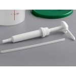 Choice Condiment Pump Kit with 1 oz. Pump and 4 Qt. Round Translucent Container with Green Lid