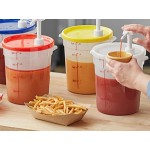 Choice Condiment Pump Kit with 1 oz. Pump and 4 Qt. Round Translucent Container with Green Lid