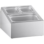 ServSense Stainless Steel Hotel Pan Organizer Set with (2) 1/6 and (1) 1/3 Size Pans
