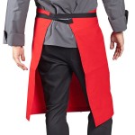 Uncommon Chef 3118 Red Customizable 100% Cotton Canvas Mod Waist Apron with Black Webbing and 3 Pockets - 24