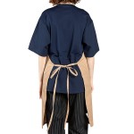 Uncommon Chef 3004 Khaki Customizable Poly-Cotton Twill Bib Apron with 3 Pockets - 34