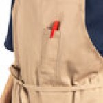 Uncommon Chef 3004 Khaki Customizable Poly-Cotton Twill Bib Apron with 3 Pockets - 34