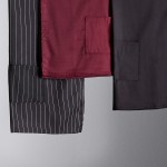 Choice Black and White Chalk Stripe Poly-Cotton Adjustable Tuxedo Apron with 2 Pockets - 32