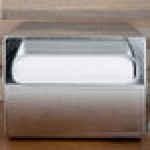 Vollrath 6512-28 Stainless Steel One Sided Countertop Fullfold Napkin Dispenser with Chrome Faceplate