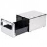 Vollrath 6512-28 Stainless Steel One Sided Countertop Fullfold Napkin Dispenser with Chrome Faceplate