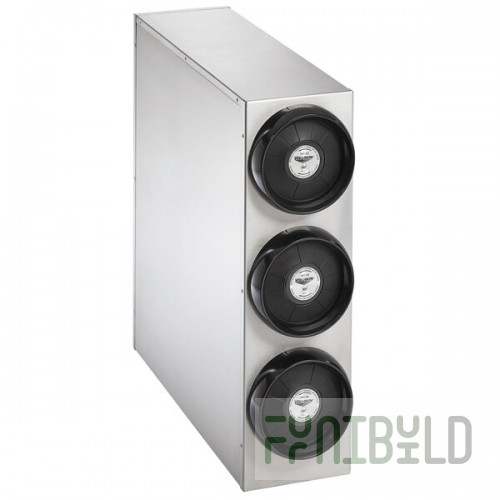 Vollrath 58823-A-A-A Stainless Steel 3-Slot Vertical 8 - 44 oz. Countertop Cup Dispenser Cabinet