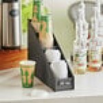 ServSense Black 4-Section Countertop Cup / Lid Organizer - 4 1/2
