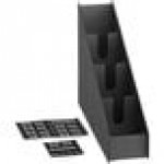 ServSense Black 4-Section Countertop Cup / Lid Organizer - 4 1/2