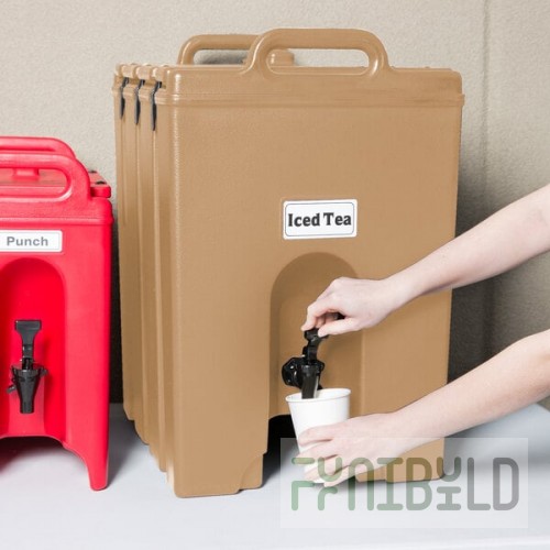 Cambro 1000LCD157 Camtainer® 11.75 Gallon Coffee Beige Insulated Beverage Dispenser