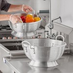 Choice 16 Qt. Heavy-Duty Aluminum Colander with Base and Handles Choice 16 Qt. Heavy-Duty Aluminum Colander with Base and Handles
