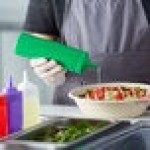 Choice 12 oz. Green Wide Mouth Squeeze Bottle - 6/Pack