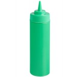 Choice 12 oz. Green Wide Mouth Squeeze Bottle - 6/Pack