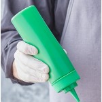 Choice 12 oz. Green Wide Mouth Squeeze Bottle - 6/Pack