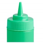 Choice 12 oz. Green Wide Mouth Squeeze Bottle - 6/Pack