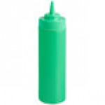 Choice 12 oz. Green Wide Mouth Squeeze Bottle - 6/Pack