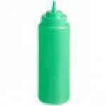 Choice 12 oz. Green Wide Mouth Squeeze Bottle - 6/Pack