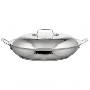 Bon Chef 60006HF Cucina 3.5 Qt. Stainless Steel Induction Hammered Brazier Pan with Cover Bon Chef 60006HF Cucina 3.5 Qt. Stainless Steel Induction Hammered Brazier Pan with Cover