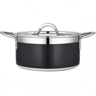 Bon Chef Country French X 3.28 Qt. Black Stainless Steel Pot - 71301-CF2-B Bon Chef Country French X 3.28 Qt. Black Stainless Steel Pot - 71301-CF2-B