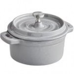 Valor 8 oz. Arctic White Enameled Mini Cast Iron Pot with Cover Valor 8 oz. Arctic White Enameled Mini Cast Iron Pot with Cover