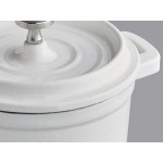 Valor 8 oz. Arctic White Enameled Mini Cast Iron Pot with Cover Valor 8 oz. Arctic White Enameled Mini Cast Iron Pot with Cover