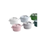 Valor 8 oz. Arctic White Enameled Mini Cast Iron Pot with Cover Valor 8 oz. Arctic White Enameled Mini Cast Iron Pot with Cover