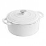 Valor 8 oz. Arctic White Enameled Mini Cast Iron Pot with Cover Valor 8 oz. Arctic White Enameled Mini Cast Iron Pot with Cover