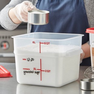 Vigor 6 Qt. Translucent Square Polypropylene Food Storage Container Vigor 6 Qt. Translucent Square Polypropylene Food Storage Container