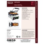 Waring WPG200 Compresso Slimline Panini Grill with Grooved Top and Bottom Plates - 7 3/4