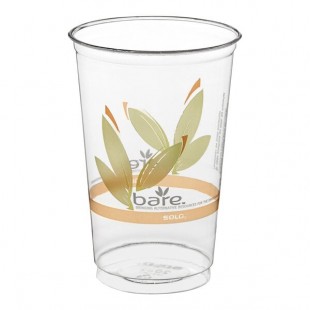 Bare by Solo RTN20BARE Eco-Forward 20 oz. RPET Straight Wall Cold Cup - 1,000/Case