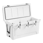 CaterGator JB100WH White 3 Faucet 106 Qt. Insulated Jockey Box with 100 ft. Coils
