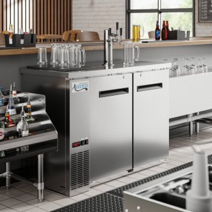 Avantco UDD-48-HC-S Triple Tap Shallow Depth Kegerator Beer Dispenser - Stainless Steel, (2) 1/2 Keg Capacity