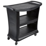 Rubbermaid® FG9T6800BLA Black Executive Three Shelf Bussing Cart Rubbermaid® FG9T6800BLA Black Executive Three Shelf Bussing Cart