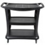 Rubbermaid® FG9T6800BLA Black Executive Three Shelf Bussing Cart Rubbermaid® FG9T6800BLA Black Executive Three Shelf Bussing Cart
