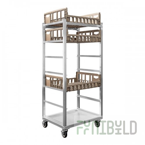 New Age 7 Box Mobile Aluminum Produce Crisping Rack 95136
