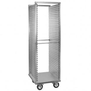 Cres Cor 208-1835-D Deluxe 35 Pan End Load Aluminum Roll-In Refrigerator Rack with Corrugated Sidewalls, Bumper, and Enclosed Base - Assembled