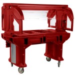 Cambro VBR5158 Hot Red 5' Versa Food / Salad Bar with Standard Casters Cambro VBR5158 Hot Red 5' Versa Food / Salad Bar with Standard Casters