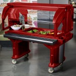 Cambro VBR5158 Hot Red 5' Versa Food / Salad Bar with Standard Casters Cambro VBR5158 Hot Red 5' Versa Food / Salad Bar with Standard Casters