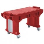Cambro VBR5158 Hot Red 5' Versa Food / Salad Bar with Standard Casters Cambro VBR5158 Hot Red 5' Versa Food / Salad Bar with Standard Casters