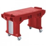 Cambro VBR5158 Hot Red 5' Versa Food / Salad Bar with Standard Casters Cambro VBR5158 Hot Red 5' Versa Food / Salad Bar with Standard Casters