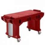 Cambro VBR5158 Hot Red 5' Versa Food / Salad Bar with Standard Casters Cambro VBR5158 Hot Red 5' Versa Food / Salad Bar with Standard Casters