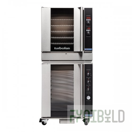 Moffat G32D5/P8M Turbofan Full Size Liquid Propane Digital Convection Oven with Steam Injection and 8 Tray Holding Cabinet / Proofer - 33,000 BTU; 110-120V