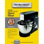Hamilton Beach 8 Qt. Tilt Head Countertop Mixer with Guard & Standard Accessories - 120V, 1 hp Hamilton Beach 8 Qt. Tilt Head Countertop Mixer with Guard & Standard Accessories - 120V, 1 hp