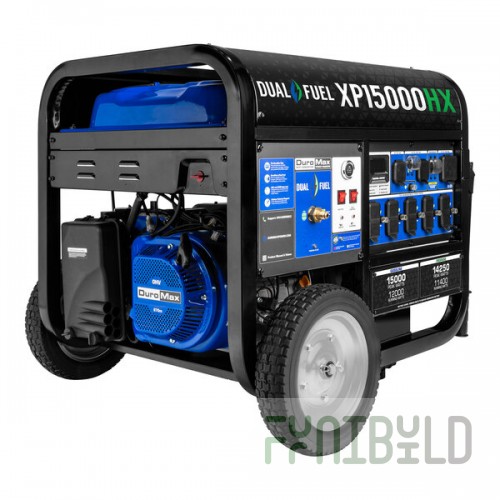 DuroMax XP15000HX HX Series 670 CC Dual Fuel Portable Generator with CO Alert - 15,000 / 12,000W, 120V/240V