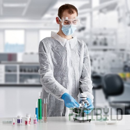 Lavex White Polypropylene 26 GSM Standard Weight Zipper Front Long Sleeve Coveralls with Elastic Wrists and Ankles - 2XL - 25/Case